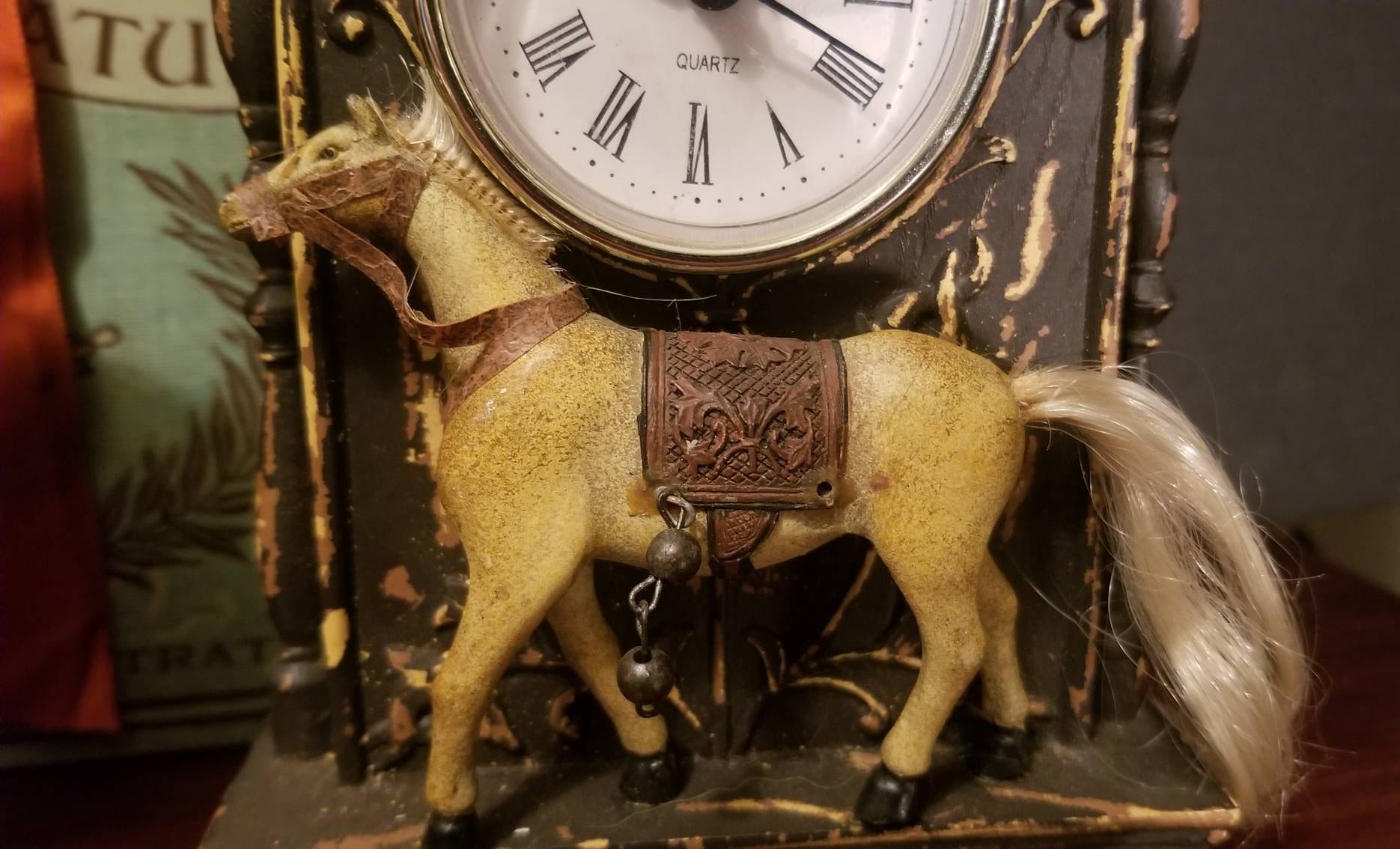 Vintage Horse Clock Equestrian Whimsical Desk Clock Etsy
