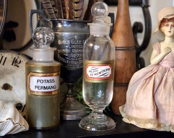 Antique Apothecary Jar, Apothecary Jar,  Vintage Pharmacist Jar, Vintage Medical, Pharmacy, Druggist, Curiosities