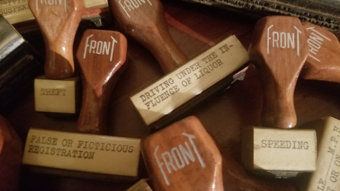 Vintage Police Wood Handled Rubber Stamps Police Department Etsy