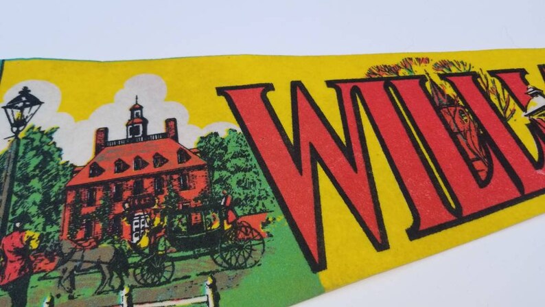 Washington, D.C. Felt Pennant | Vintage Green Pink Brown 1920s Wall De