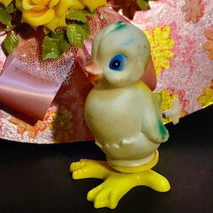 Vintage Duck Toy, Wiggling, Duck, Chick, Wind Up, Easter, Baby Chick