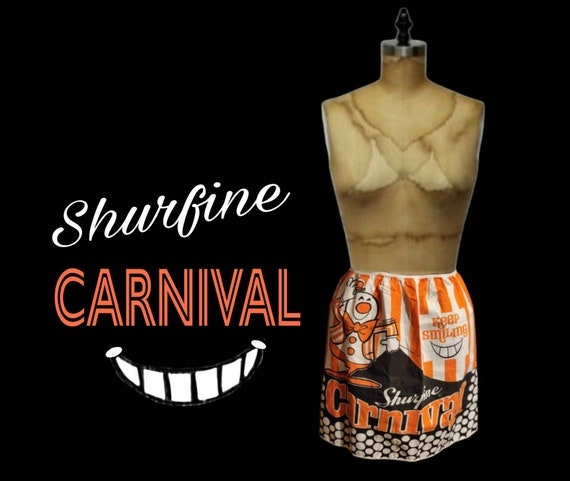 Vintage Apron, Carnival, Clown, Shurfine, Half Ap… - image 1