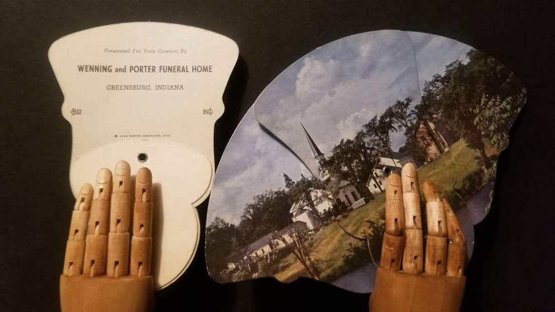 Vintage Funeral Fan, Church Fan, Paper Fan, Vintage Ephemera - Etsy