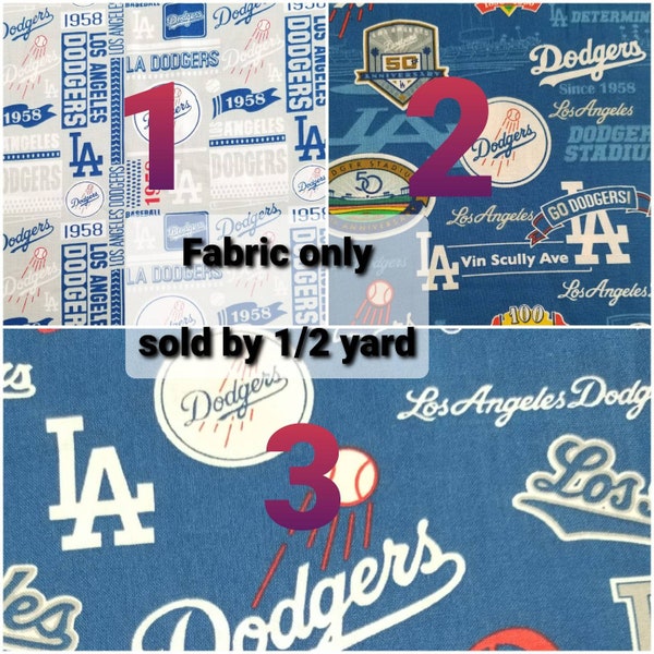 Fabric Only. World Champions LA Dodgers Fabric. Sold By Half Yards. Continuous Cut Multiple Yard. Masks sold in separate listing.