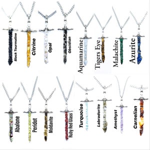 Crushed Crystal Mystic Sword Pendants