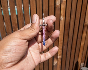 Dyed Rose Quartz Swords | Necklace | Earrings | Made To Order