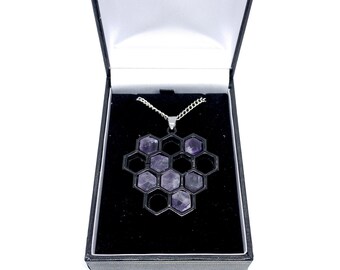 Made to Order - Mysterious Combs Pendant - Minecraft Inspired - Ender Bee - End Hive - Amethyst -