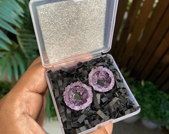 Hand Crushed Amethyst Encrusted Tunnel Plugs  - Made to Order