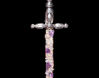 Amethyst x Opal Fusion Mystic Swords - Made to Order - Pendant - Earrings