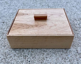 Small Solid Birdseye Maple Box, Handmade in the USA