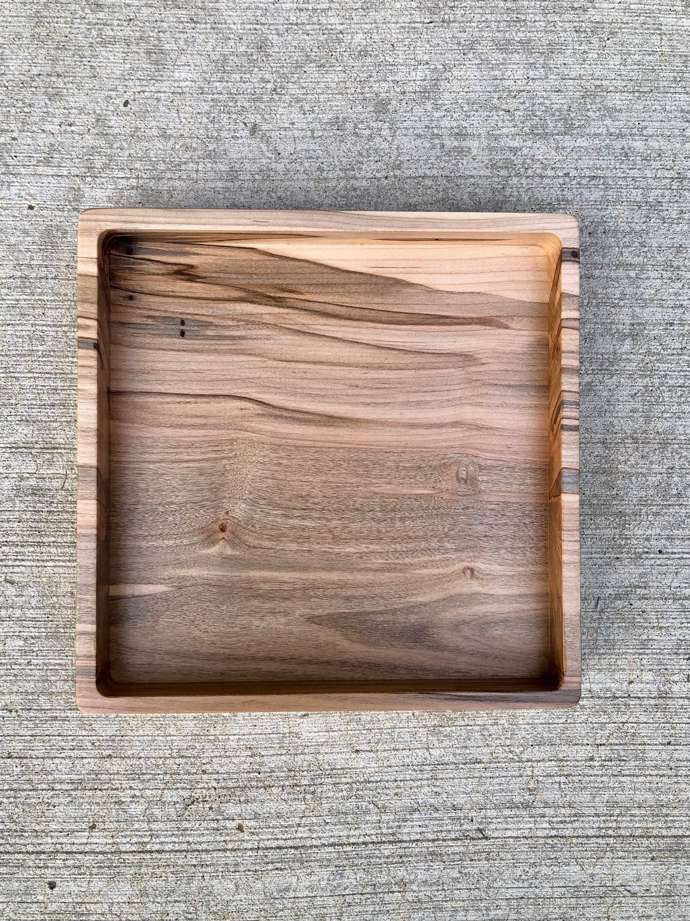 Unfinished Wood Tray, 13.7''x9.8''x1.1'' 35cmx25cmx3cm 