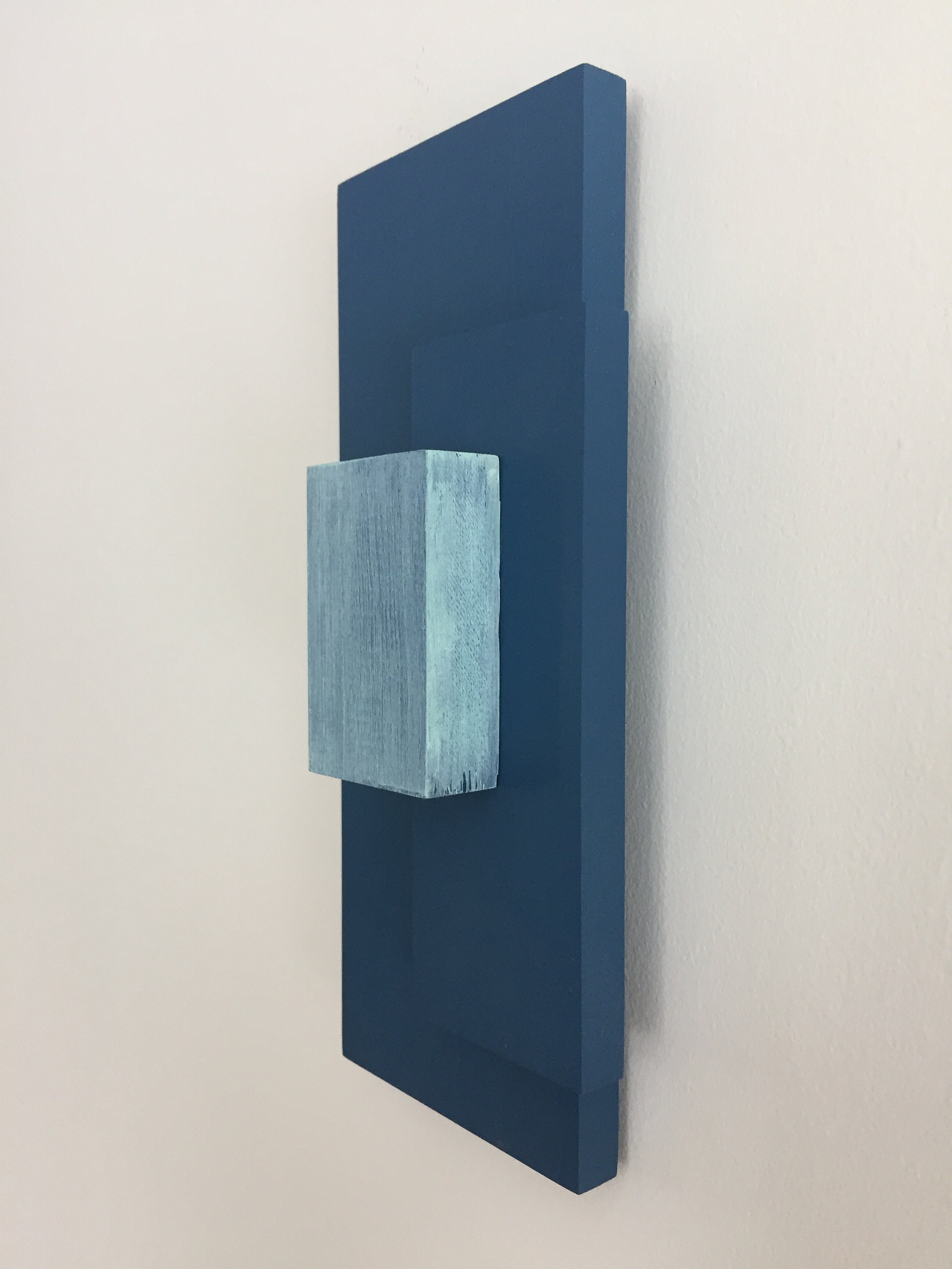 Abstract Wall Sculpture Blue Geometric Wall Sculpture | Etsy