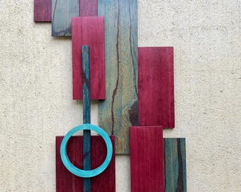 Abstract Geometric Wood Wall Art, Handmade in the USA
