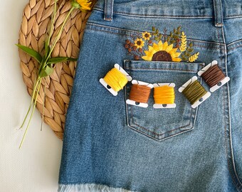 100 Pcs Mini Daisy Flower Sew On Patches Tiny Sunflower...