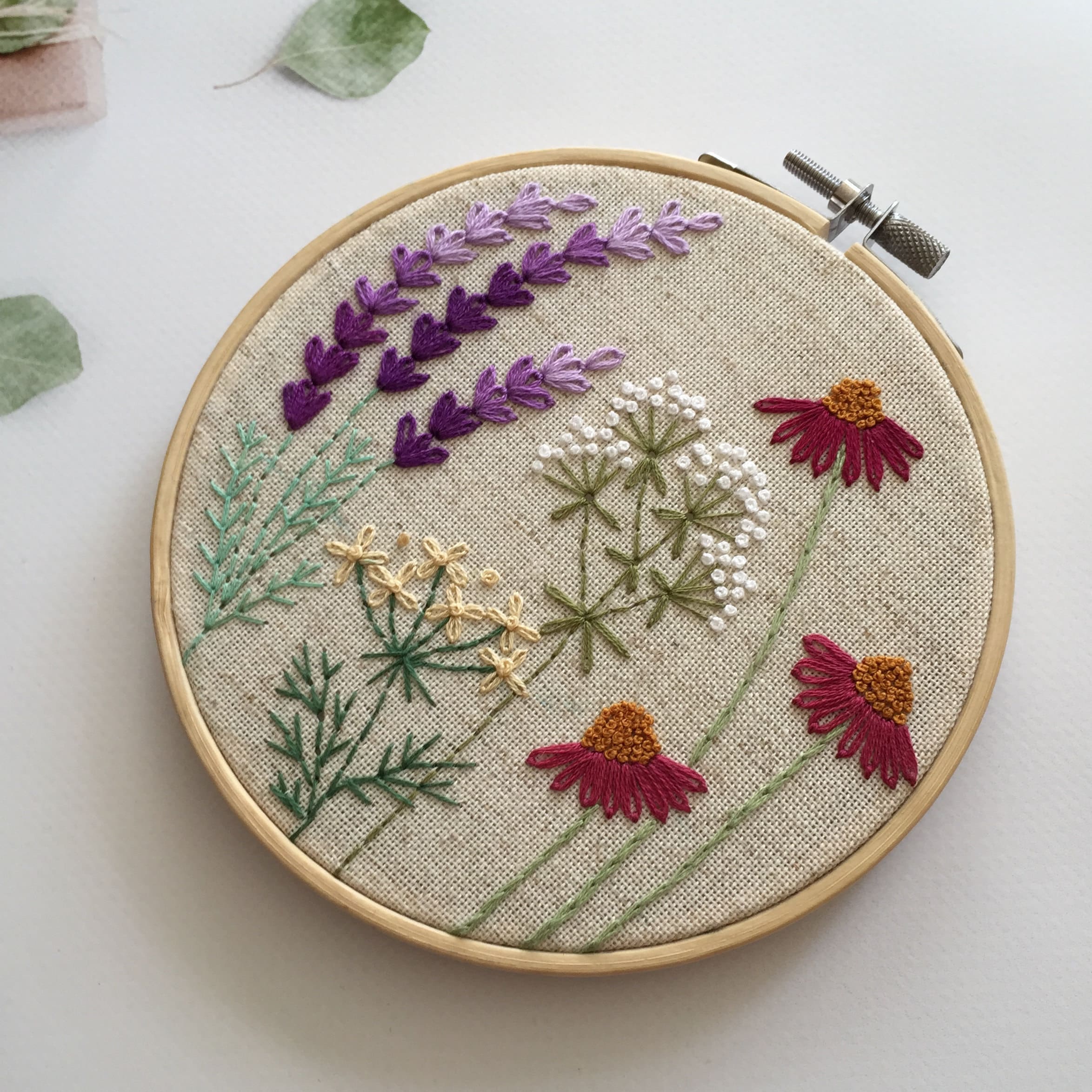 DIY Easy Flower on the Meadow Botanical Hand Embroidery - Etsy
