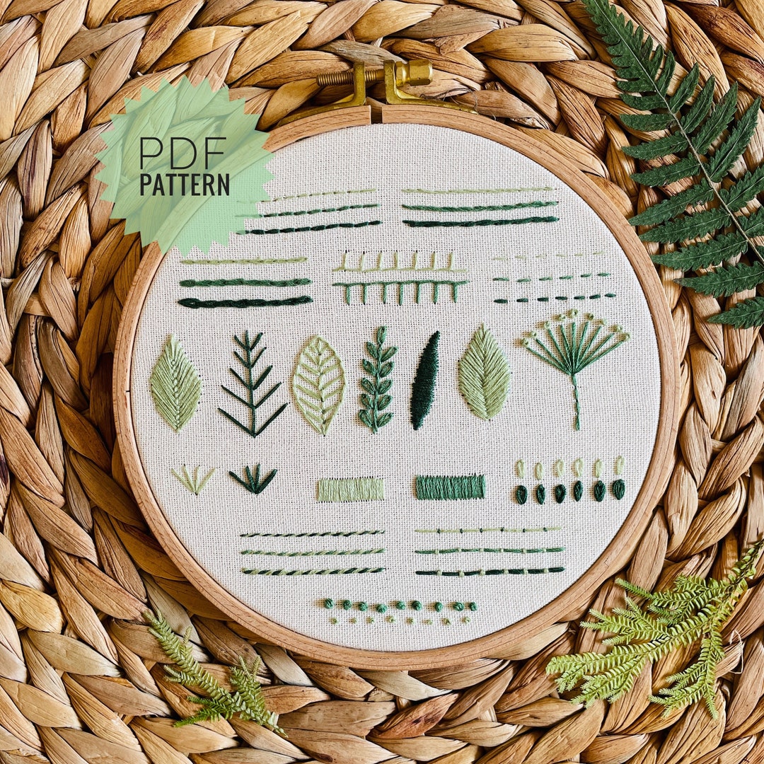 Beginner Embroidery PDF Pattern, 13 Basic Embroidery Stitches, How to ...