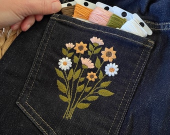 manon2525様 売約済　　vintage デニムジャケット 向日葵 刺繍 manon2525様 売約済 vintage デニムジャケット 向日葵 刺繍