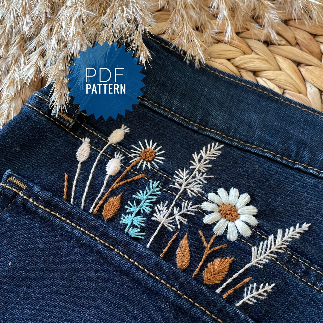 floral embroidery machine embroidery designs for jeans