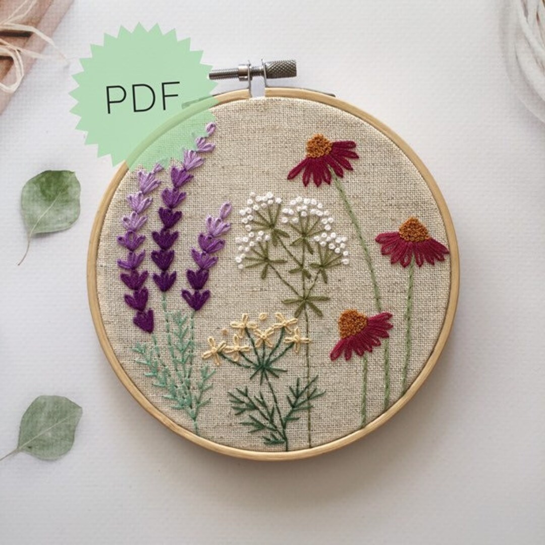 DIY Easy Flower on the Meadow Botanical Hand Embroidery - Etsy