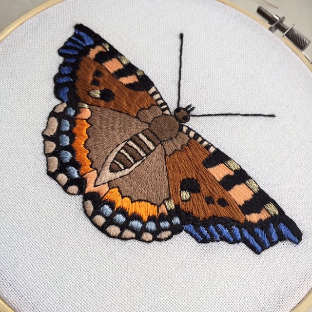 Butterfly Embroidery Hoop Art Tortoiseshell 6 Home | Etsy
