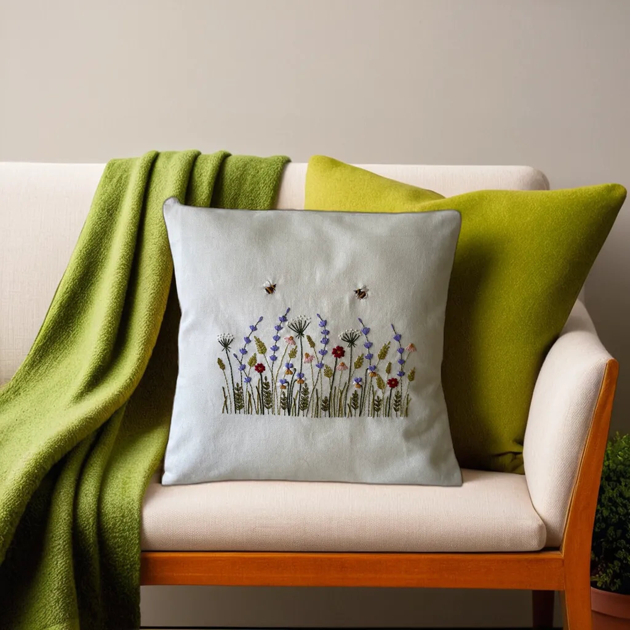 Cushion Cover PDF Embroidery Pattern, Linen Pillow Cases
