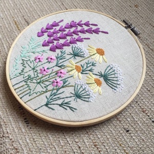 Botanical Embroidery Pattern 5, DIY Wildflowers Embroidery, Digital download Floral Embroidery Hoop Art, PDF Pattern For Hand Embroidery image 7