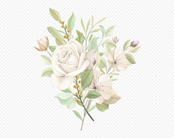 Bouquet of Roses, Svg, Eps ,Png, Graphic, Floral, Flower, Floristic, Watercolor Image, Clipart, Vector, Design, Crafting, Download