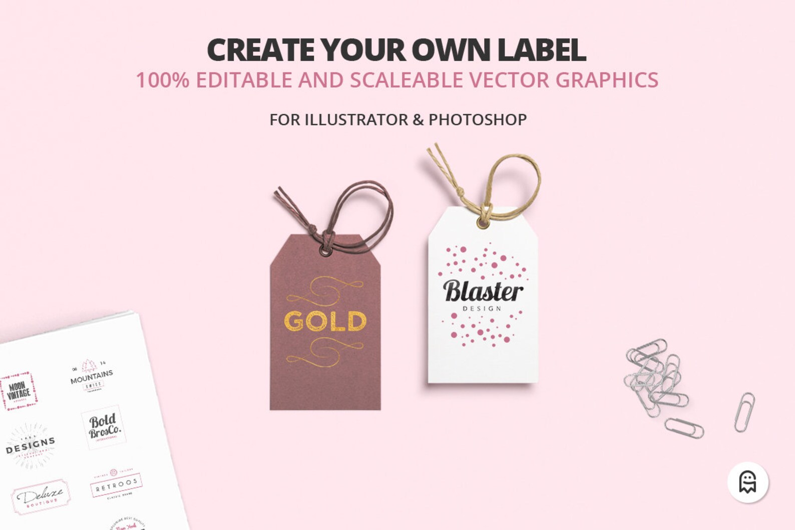 The Designer Label Creators Kit 1100 Label Templates, 100 Label