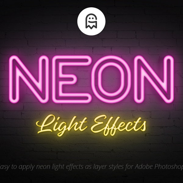 Effets de lumière au néon pour Photoshop / Effets / Effet de néon / Effet de lumière / Effet de lueur / Add-Ons