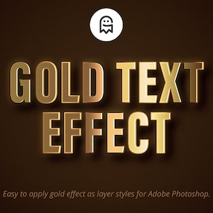 Puede incluir: Estilos de capa de Photoshop para efecto de texto dorado. Fácil de aplicar un efecto dorado como estilos de capa para Adobe Photoshop.