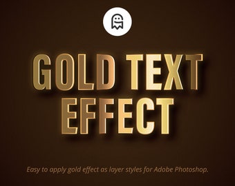 Efecto de texto dorado para Photoshop, Efecto dorado, Efectos brillantes, Tipografía, Premium, Lujo, Noble, Estilo de capa, PSD, Complementos