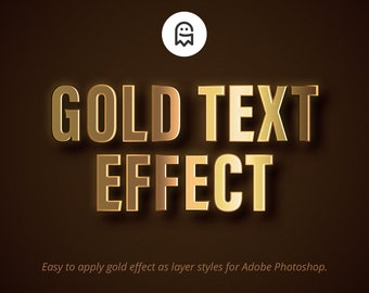 Gold Text Effect for Photoshop, Gold Effect, Shiny Effects, Typography, Premium, Luxury, Noble, Layer Style, PSD, Add Ons