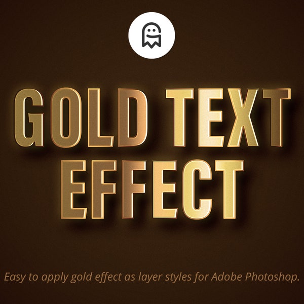 Gold Text Effect for Photoshop, Gold Effect, Shiny Effects, Typography, Premium, Luxury, Noble, Layer Style, PSD, Add Ons