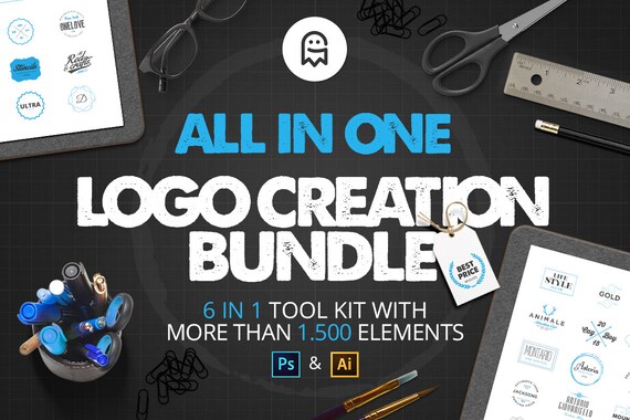 All In One Logo Creation Bundle Kit Collection Tools For Etsy