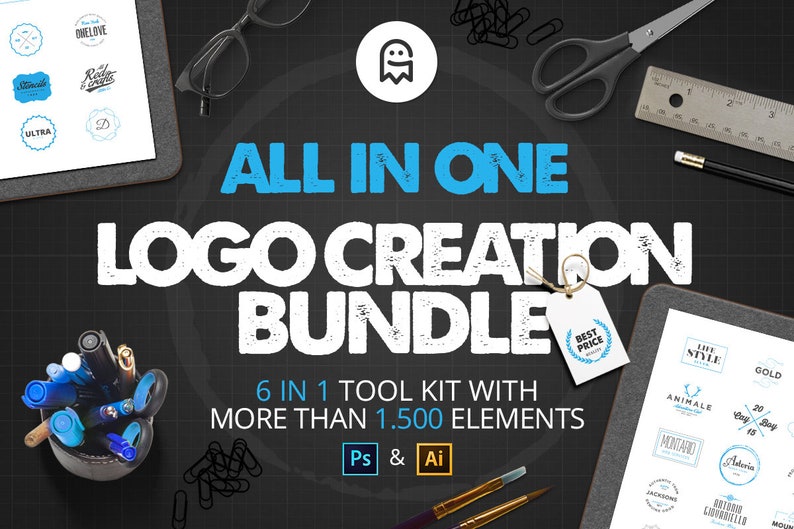 All in One Logo Creation Bundle / Kit / Collection / Tools for Logo Design / Branding / Corporate Design Bild 1