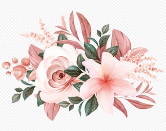 Bouquet of Roses, Svg, Eps ,Png, Graphic, Floral, Flower, Floristic, Watercolor Image, Clipart, Vector, Design, Crafting, Download