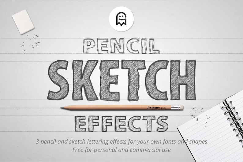 Pencil Sketch Effects for Photoshop / Effects / Sketch Effect / Sketch Texture / Sketching / Scribble / Drawing / Pencil Texture image 1