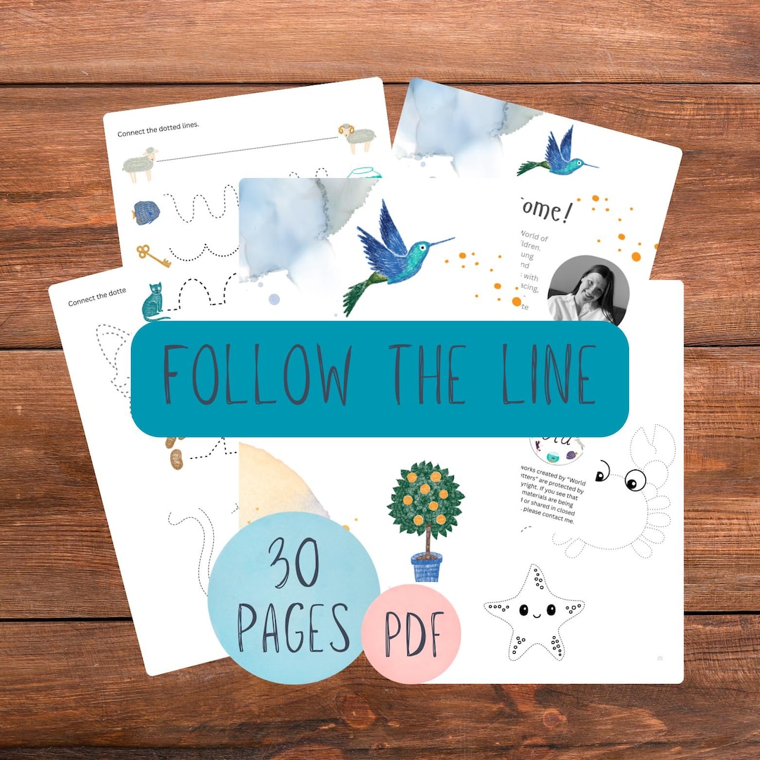 Line Tracing, Animal Tracing Activity Book for Kids, Digital Download ...