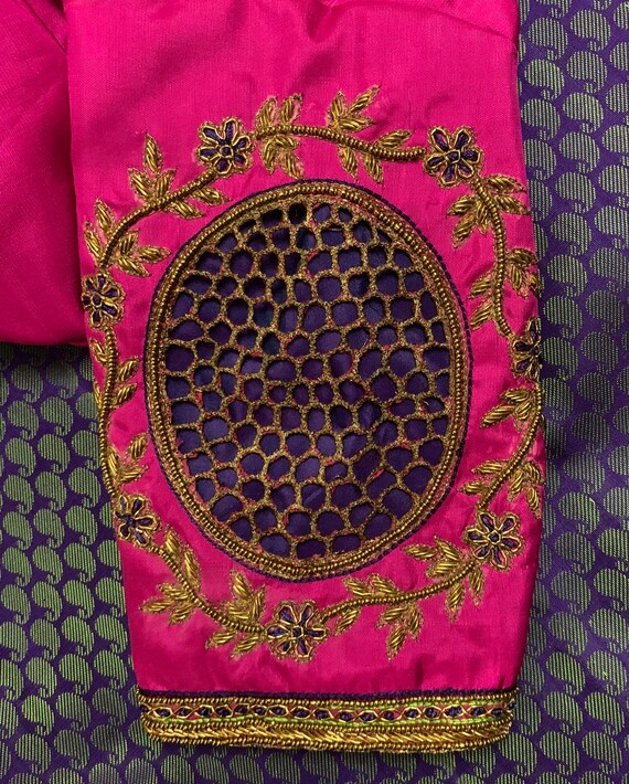 Elegant Cutwork Floral Embroidery Blouse Etsy