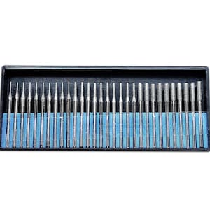 1mm 2mm 3mm Diamond Drill Bits 30 pcs Mix Set Jewelry Drill Bits for Sea Glass Seashells Gemstones Compatible with Dremel Drill Bit Burrs