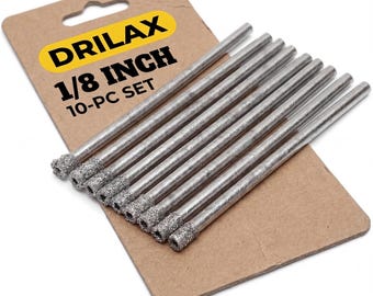 10 Pcs Diamond Core Drill Bit Set: 1/8 inch Hole Saw