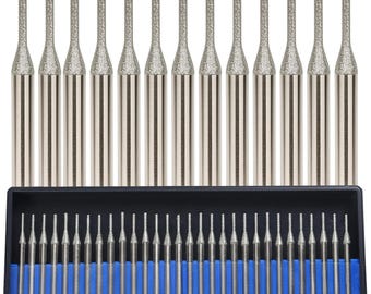 Drilax 1mm Diamond Drill Bits – 30 pcs Jewelry Maker’s Set for Sea Glass, Shells, Gemstones | Compatible with Dremel