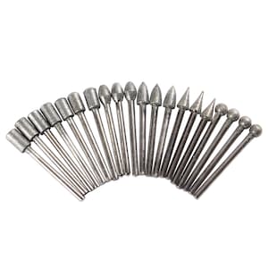 20 Pcs Mix Glass Engraving Bits Diamond Rotary Tool Bits 120 Grit Rock Carving Tools for Stones Compatible with Dremel Rock Engraving Bits