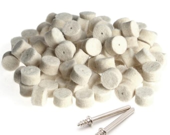 Drilax 102 Pc Felt Polishing and Buffing Wheels for Jewelry Making | Dremel Compatible | Metal, Jewelry, Leather,  Glass Polishing
