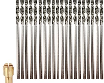 1.5mm Diamond Drill Bits: 20pc Jewelry Making Set with Collet