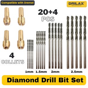 Diamond Drill Bit Set: 20 Pcs Dremel Compatible, Jewelry Making image 8