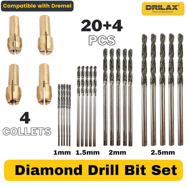 Diamond Drill Bit Set: 20 Pcs Dremel Compatible, Jewelry Making image 8