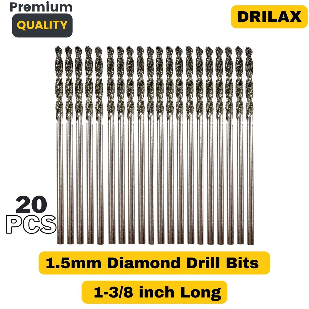 Drilax Diamond Coated Twist Drill Bits 20pcs. Set 1.5mm Drilling