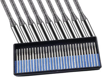 Drilax 2mm Diamond Drill Bits – 30 pcs | Jewelry & Ornament Drill Set for Sea Glass, Shells, Gemstones | Compatible with Dremel