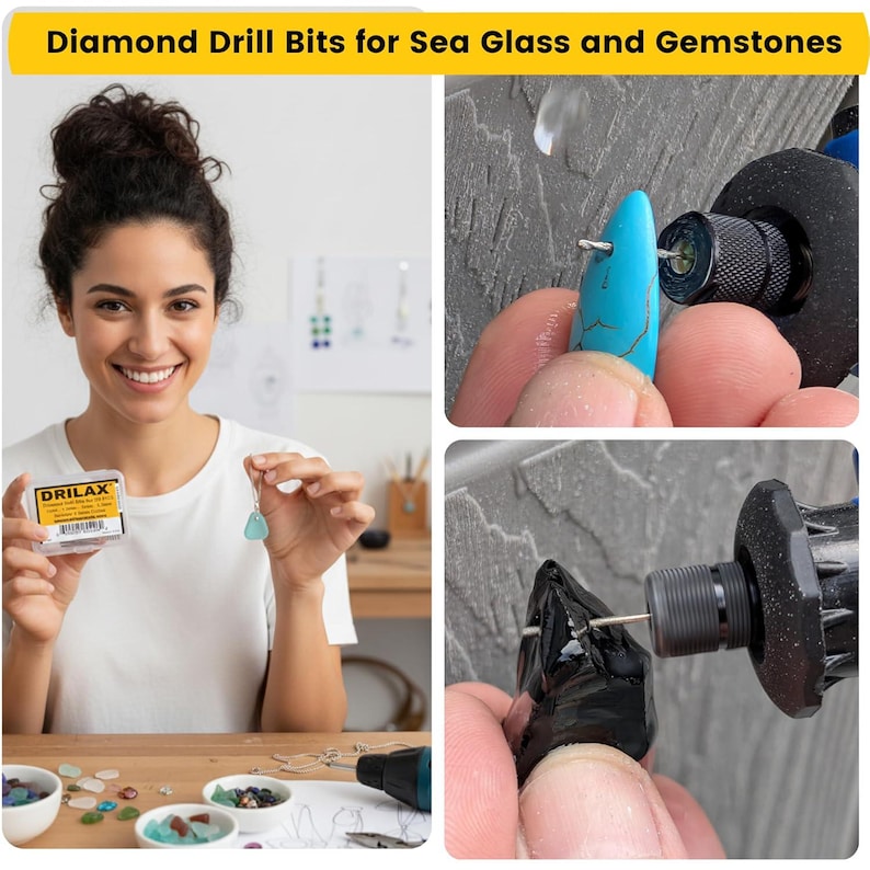Diamond Drill Bit Set: 20 Pcs Dremel Compatible, Jewelry Making image 2